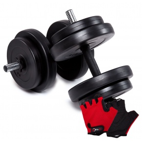Гантели Fit-On 2x16кг с перчатками